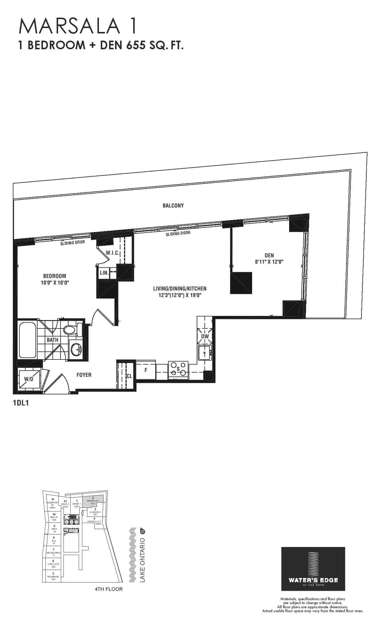 Water's Edge Condos Park Lawn & Lake Shore Floor Plans