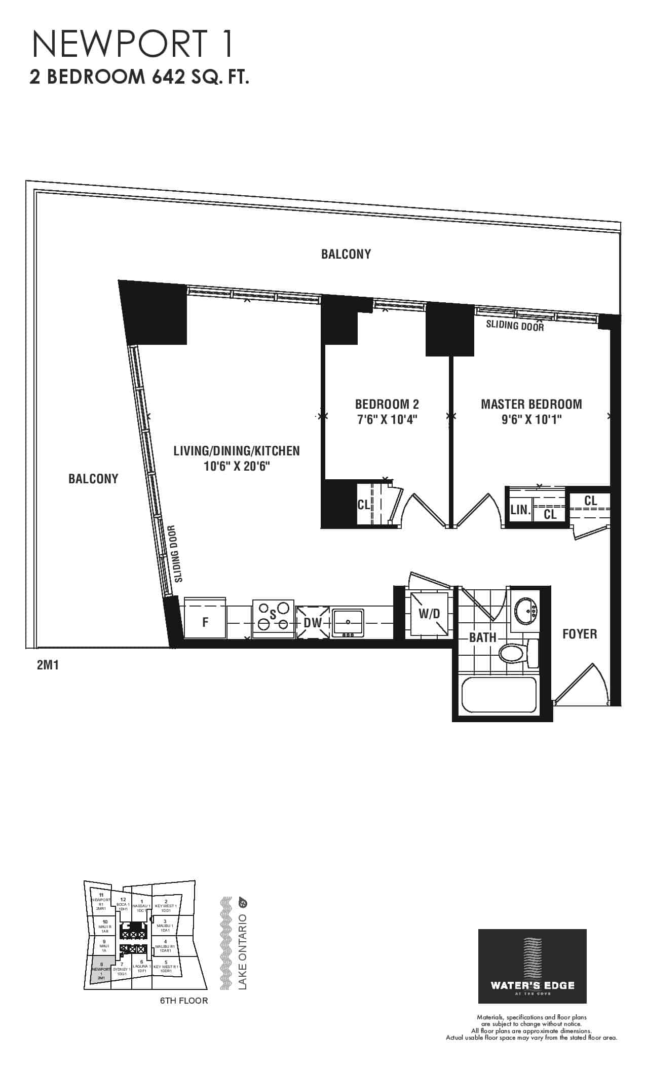 Water's Edge Condos Park Lawn & Lake Shore Floor Plans