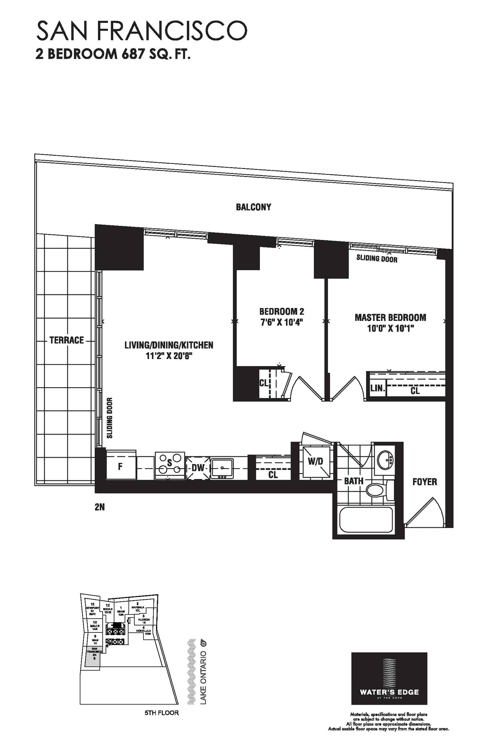 Water's Edge Condos Park Lawn & Lake Shore Floor Plans