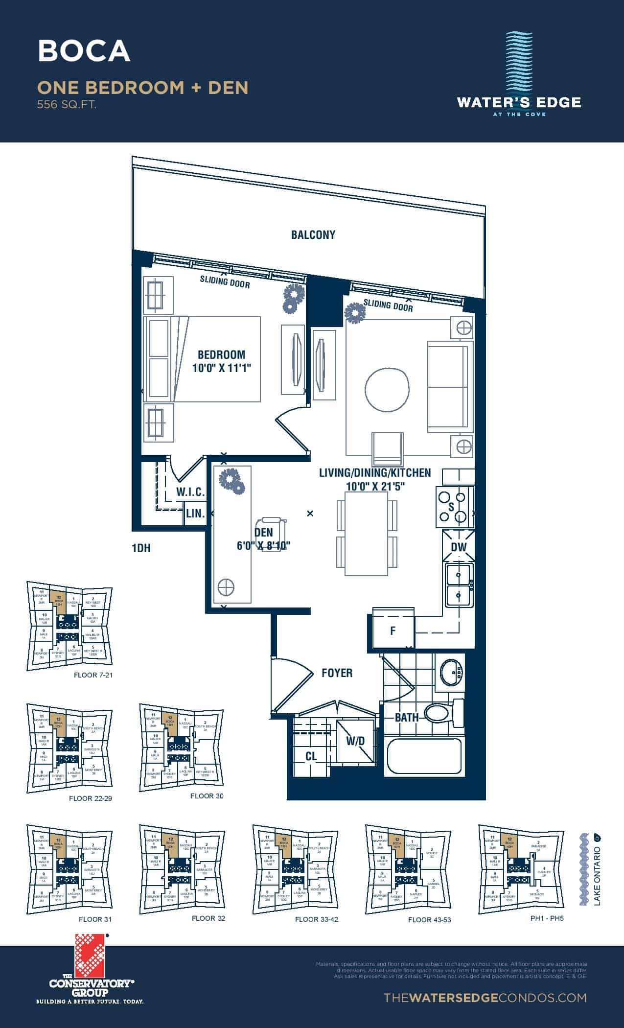 Water's Edge Condos Park Lawn & Lake Shore Floor Plans