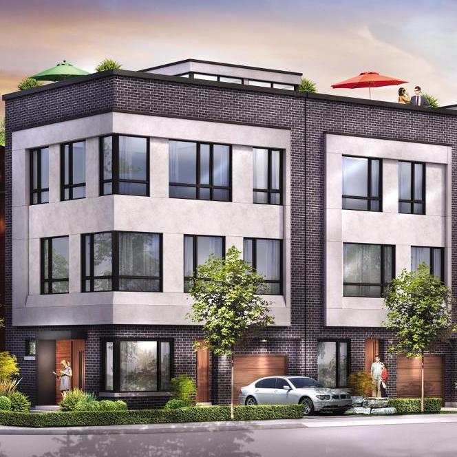 Leslieville Four Townhomes Modern Townhouses in Leslieville, Toronto